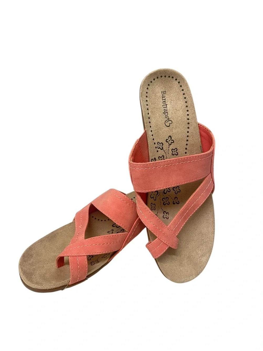 BareTraps Coral Cross-Strap Slide Sandals